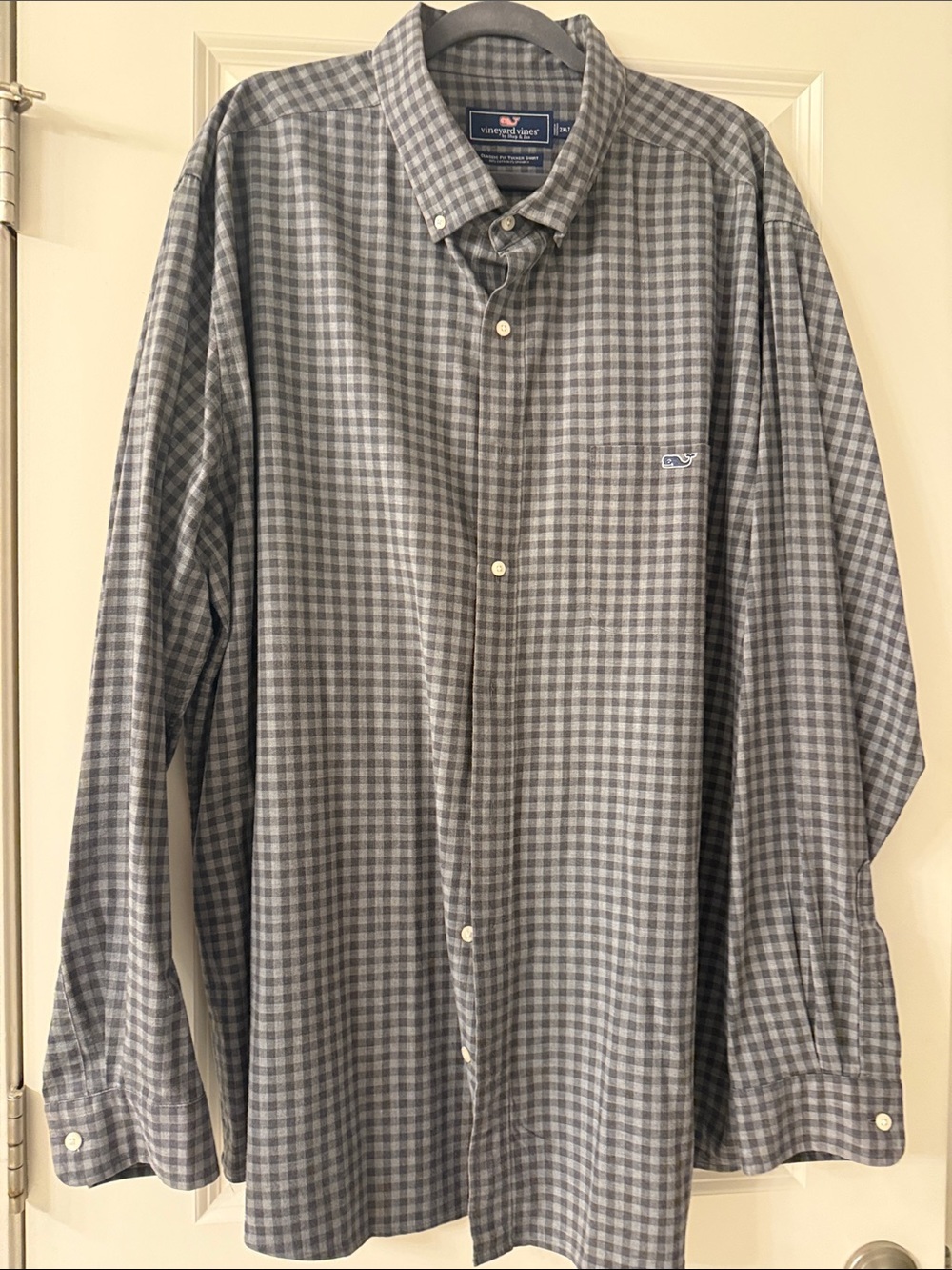 Vineyard Vines Blue-Grey Plaid Button-Down Shirt